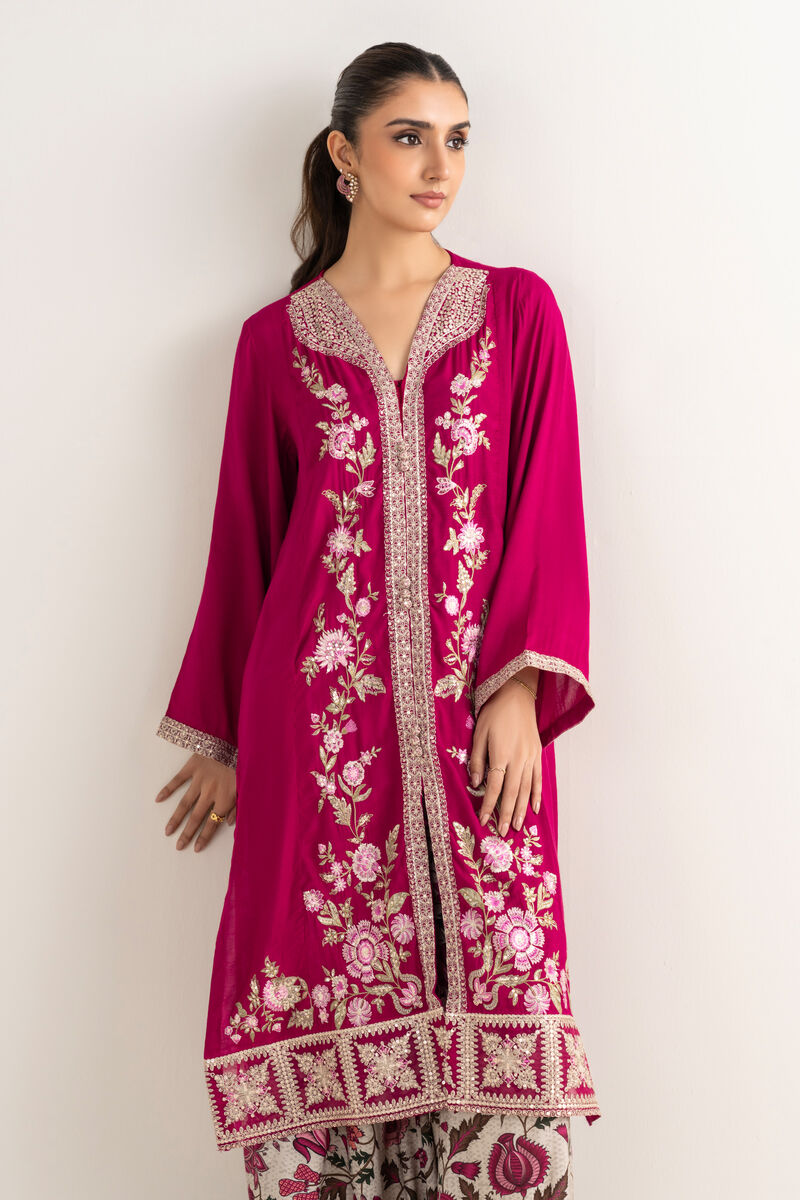 Embroidered Raw Silk Shirt