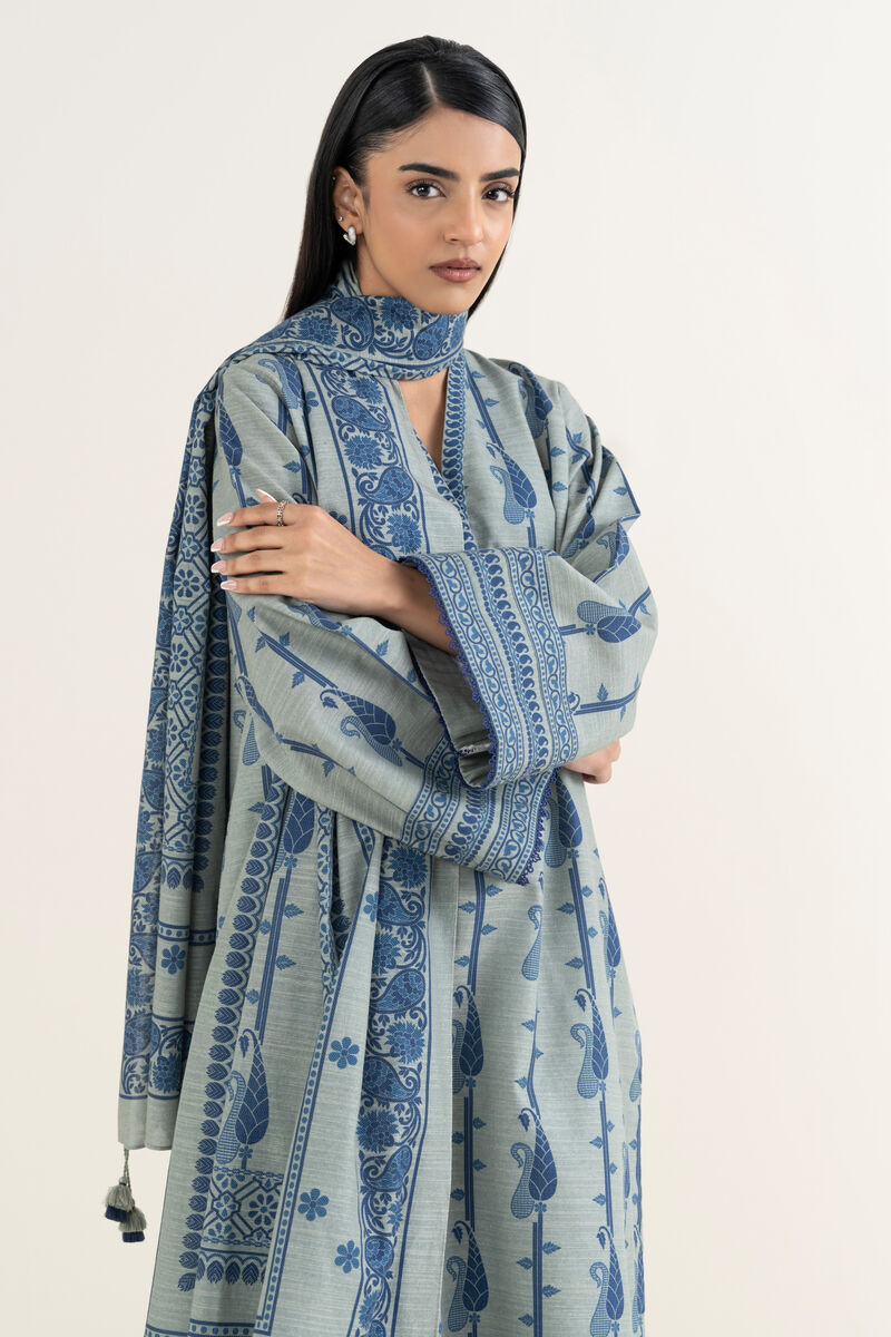 3 Piece - Printed Cotton Suit