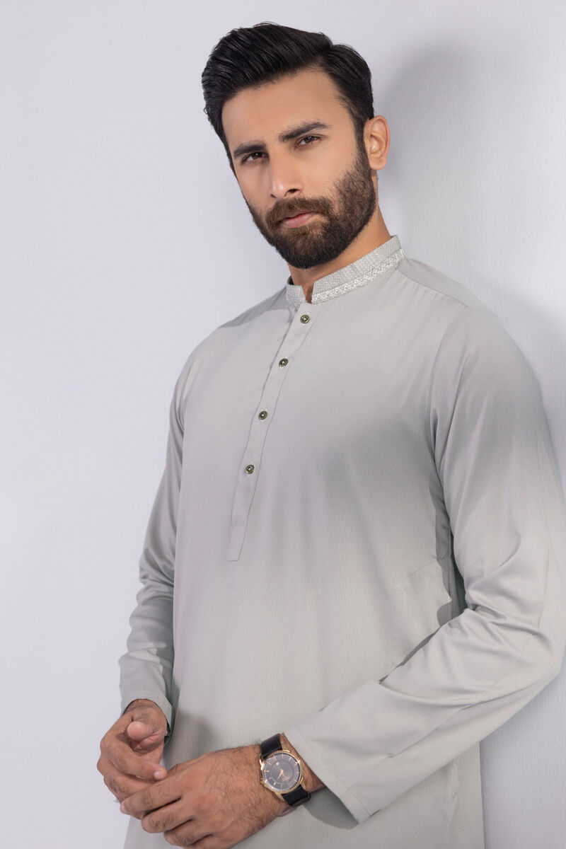 Embroidered Dobby Kurta