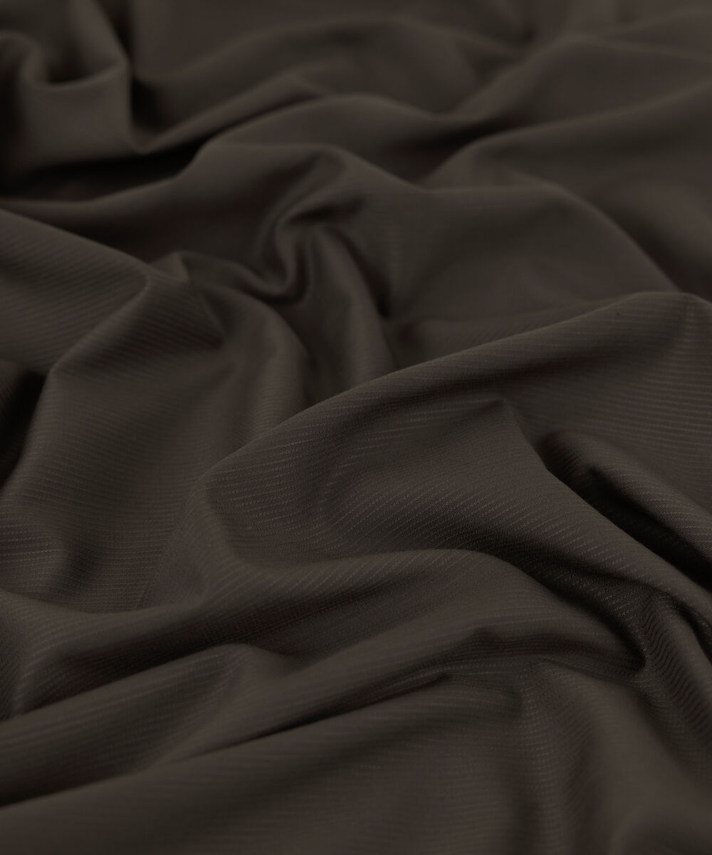 Men's Unstitched 2-Piece Premium Wash & Wear Dobby Dark Brown Suit