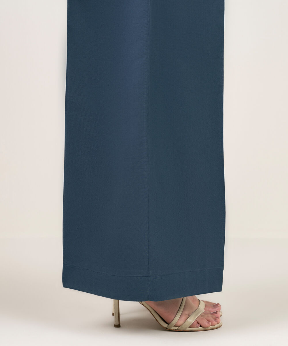 Women's RTW Cambric Solid Teal Flared Pants