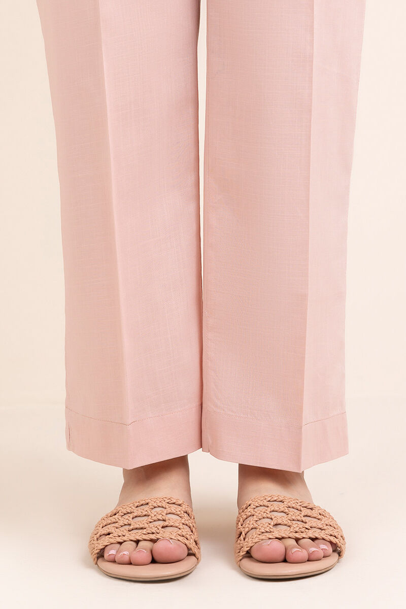 Solid Crosshatch Straight Pants
