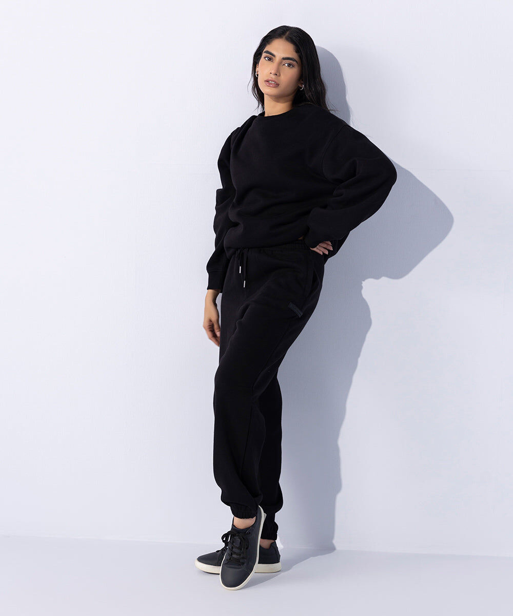 Woman - Black Unisex Jogging Trousers