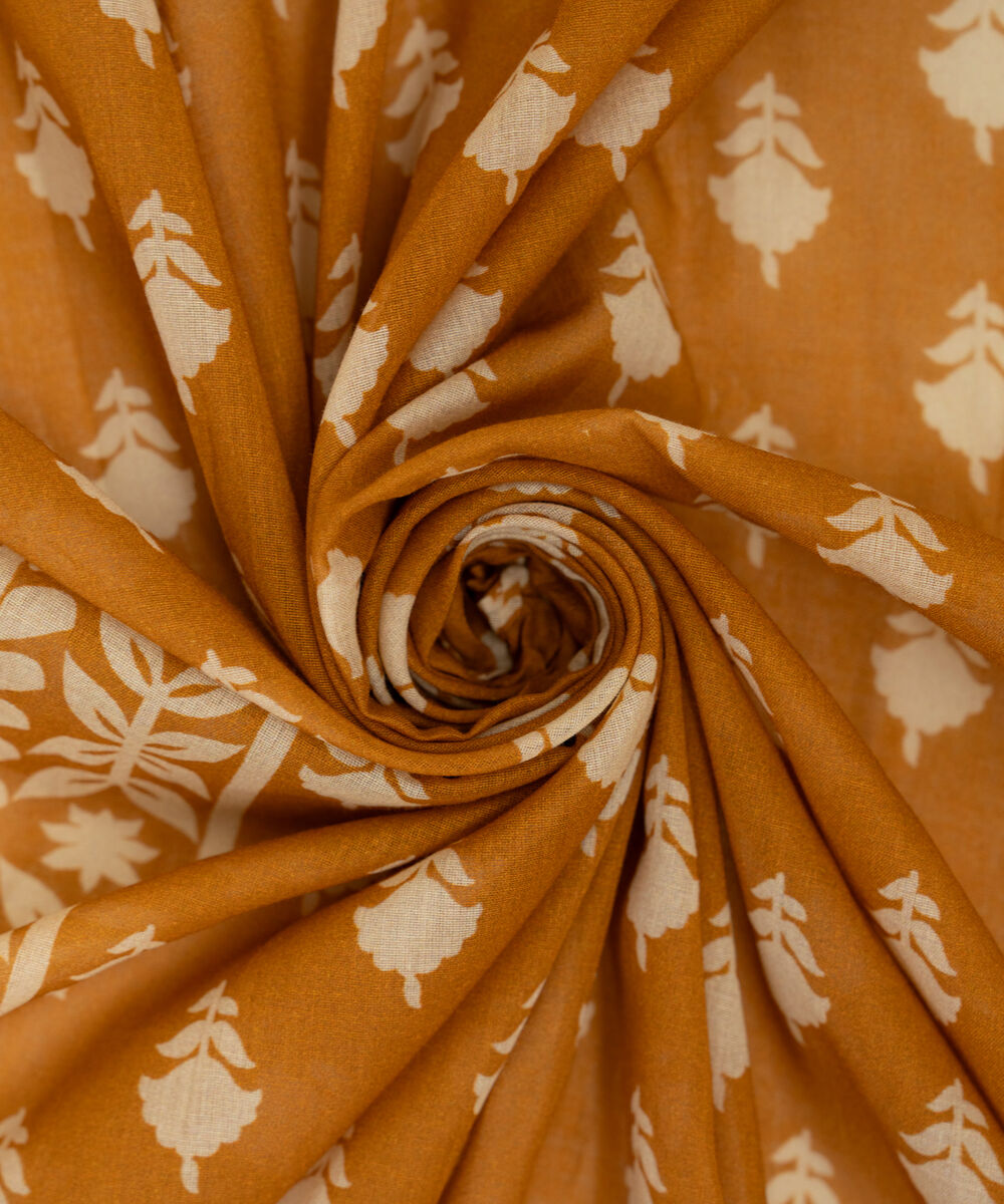 Lawn Printed Orange Dupatta