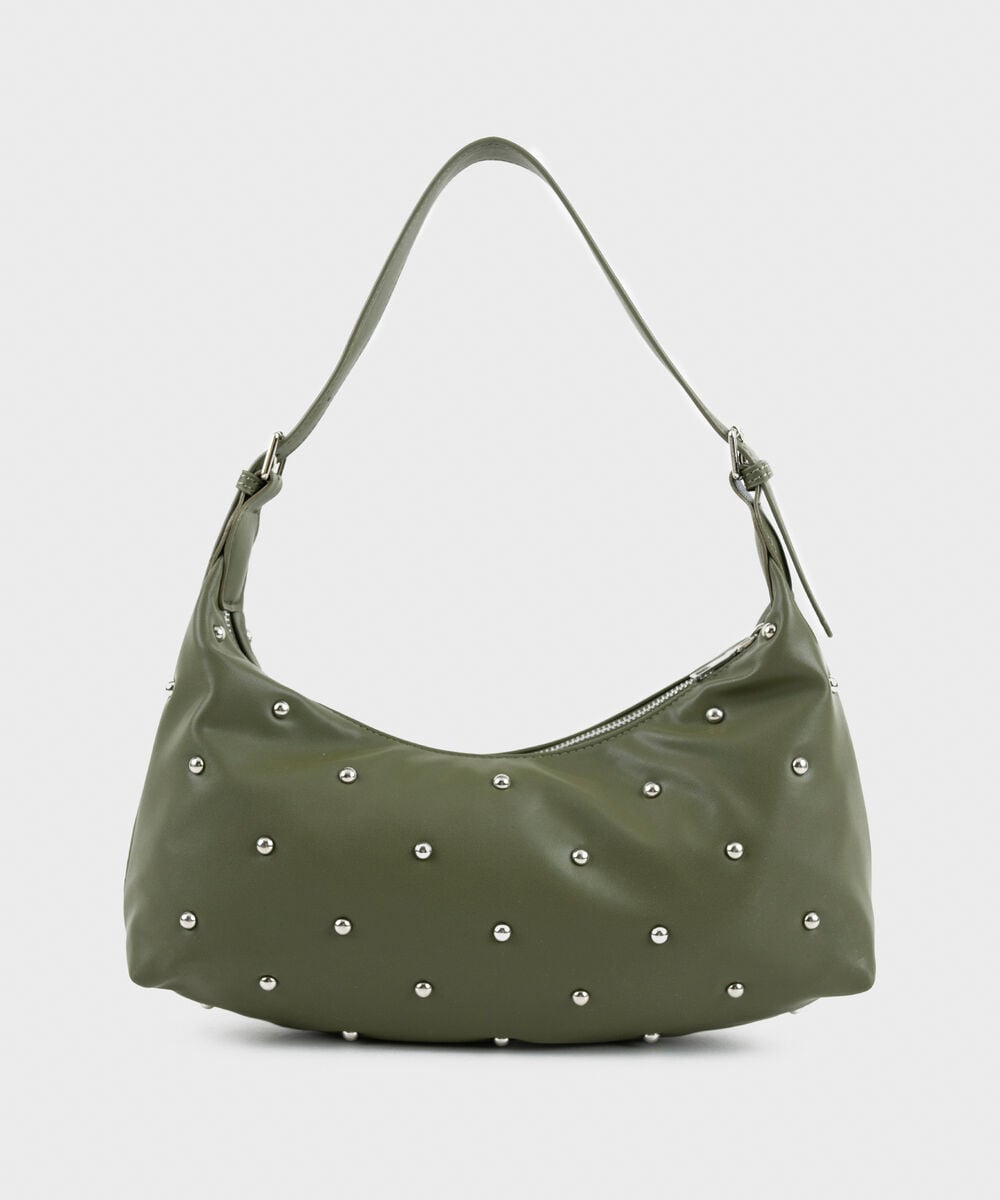 Women's Green Studded Shoulder Bag