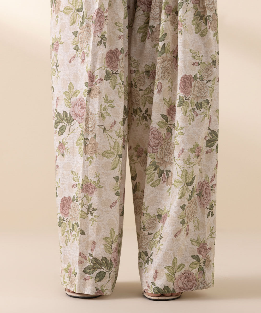 Unstitched Women's Off White Jacquard Embroidered 3 Piece Suit