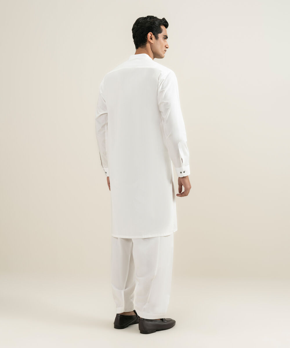 Men's Stitched Off White Kurta Shalwar