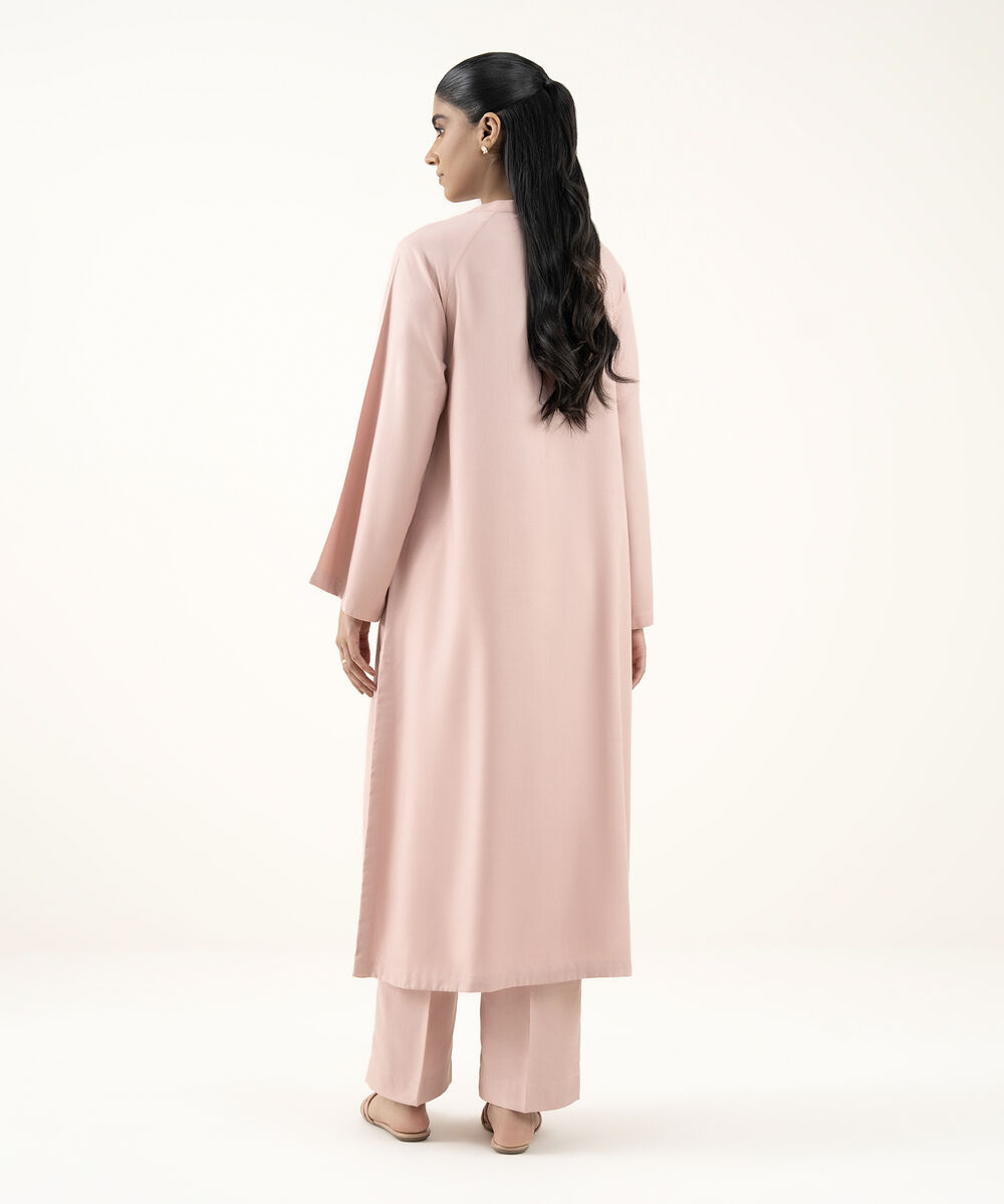 Women's RTW Dobby Pink Solid Straight Shirt