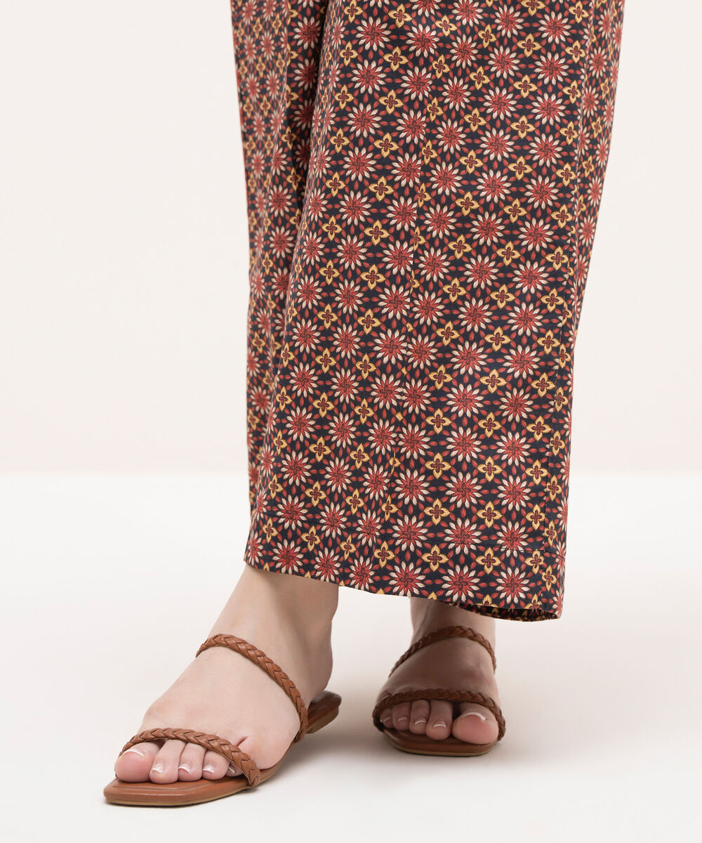 Women's RTW Cambric Black Printed Culottes