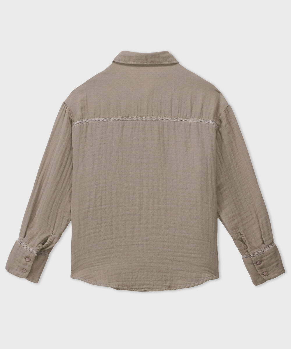 Women's Western Mink Loose-Fit Cotton Muslin Shirt