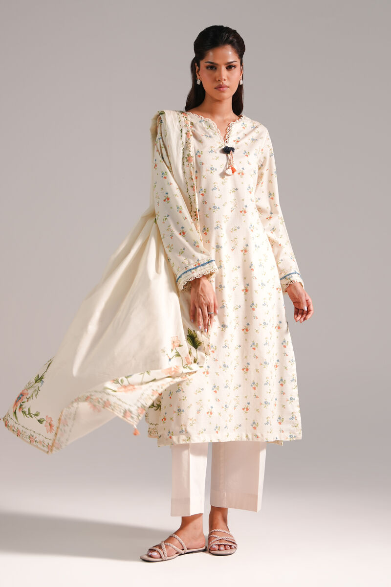 2 Piece - Printed Dobby Suit