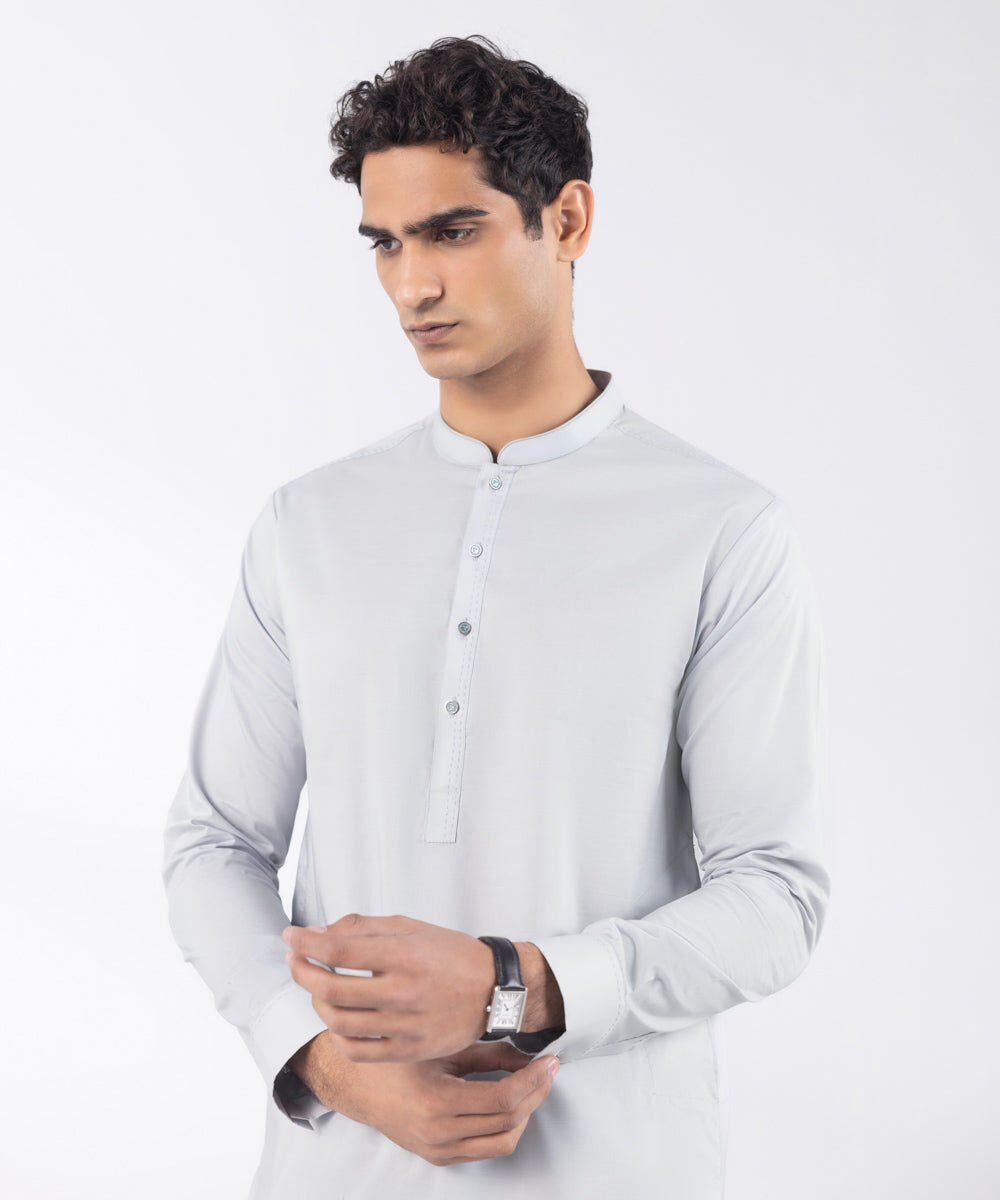 Men's Wash and Wear White Kurta Shalwar