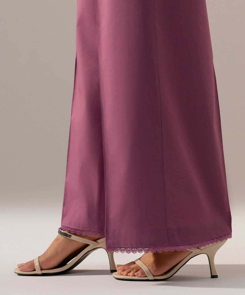 Women's RTW Cambric Solid Purple Culotte