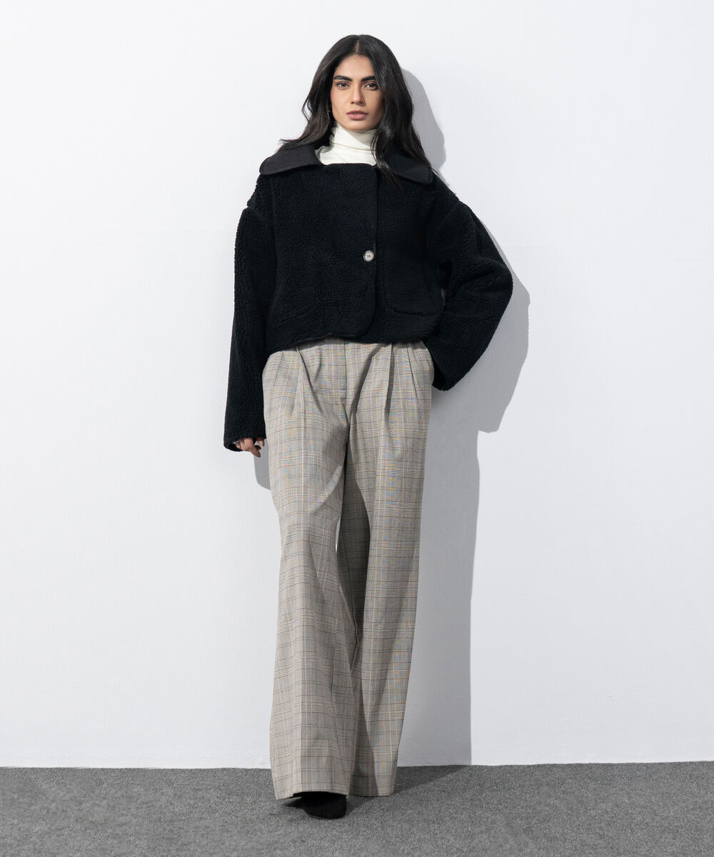 Women's Western Wear Black Reversable Short Jacket