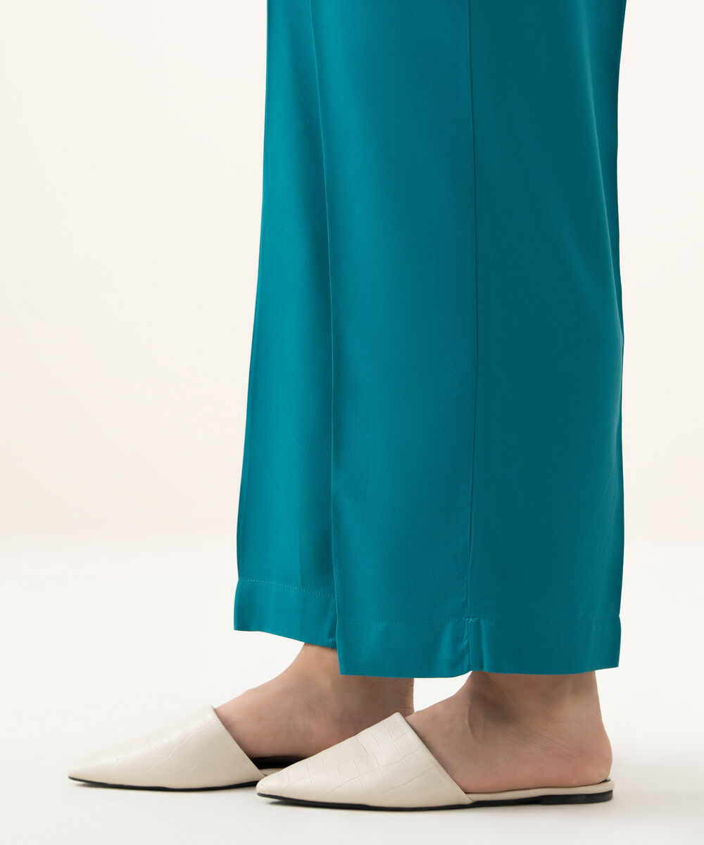 Women's RTW Cambric Blue Dyed Straight Pants