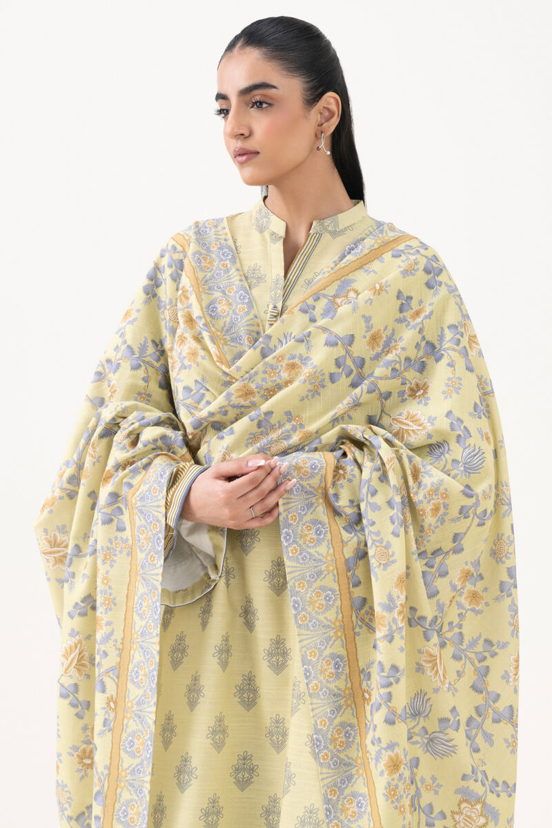 3 Piece - Printed Khaddar Suit