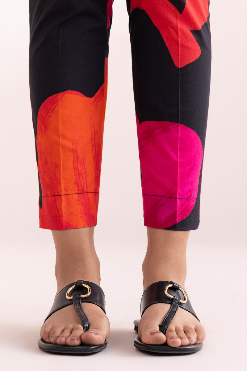 Printed Cambric Cigarette Pants