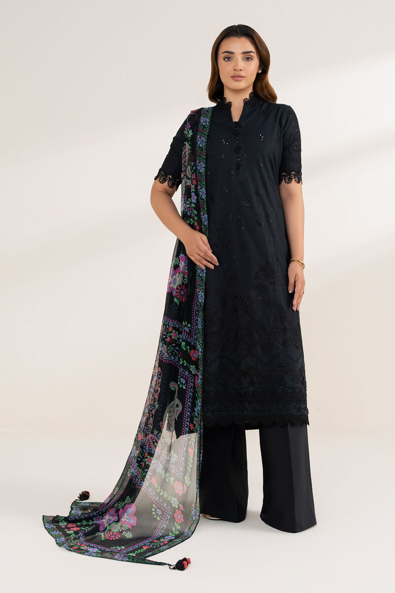 3 Piece - Embroidered Cotton Suit