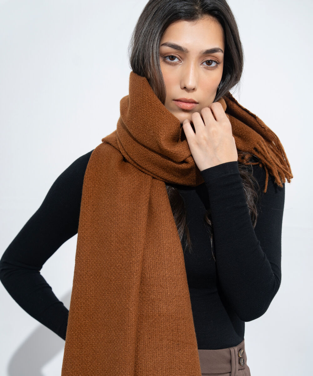 Women's Western Wear Mustard Woollen Scarf
