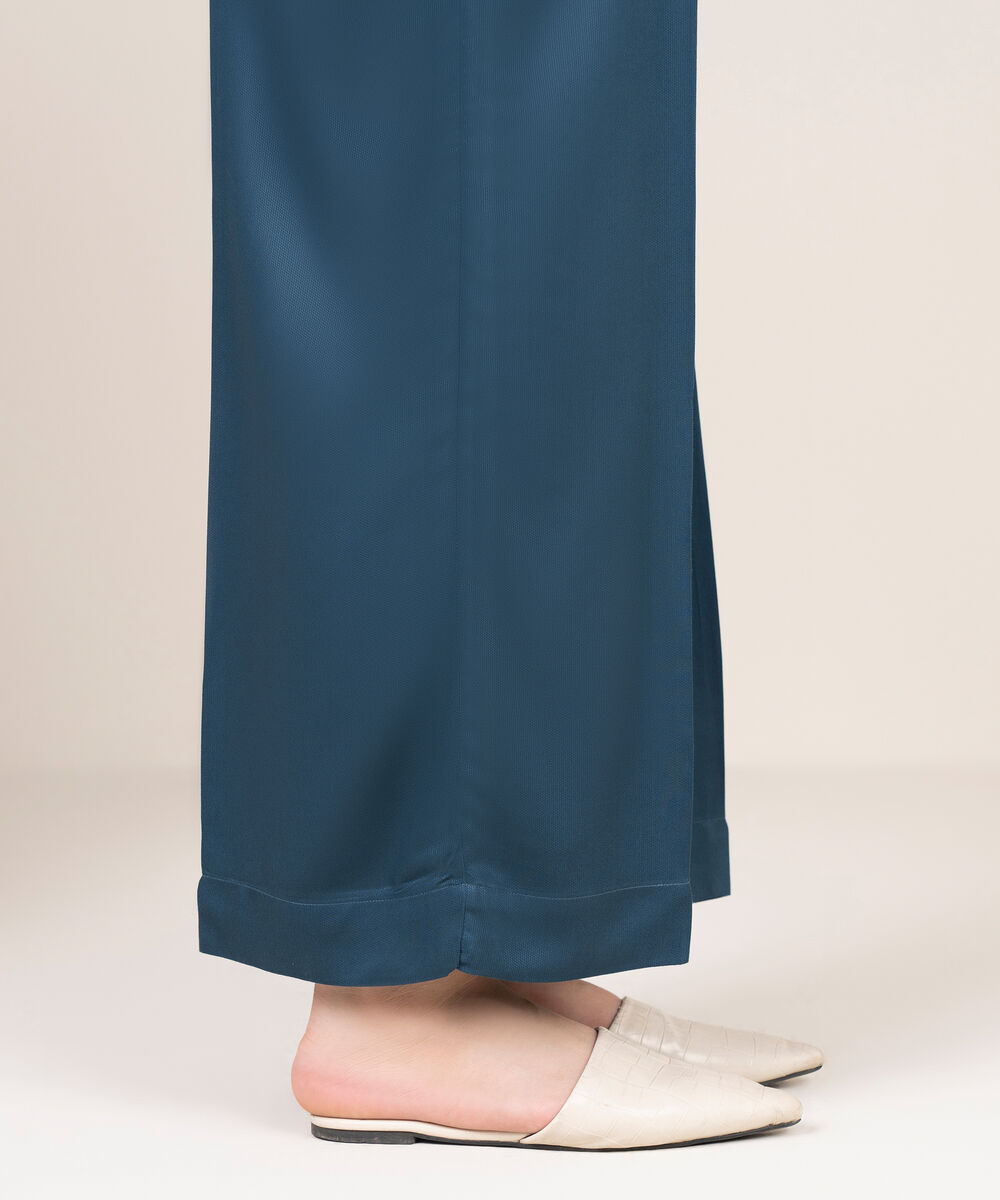 Women's RTW Bedford Solid Blue Culottes