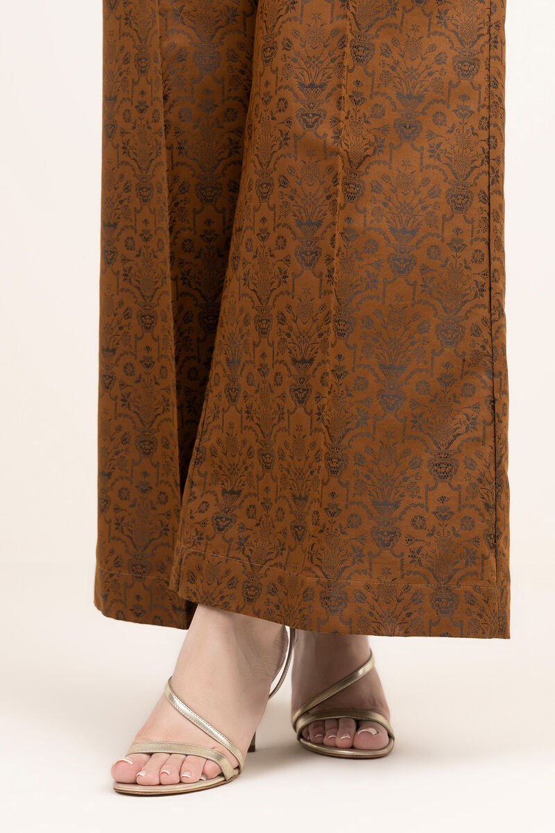 Solid Jacquard Flared Pants