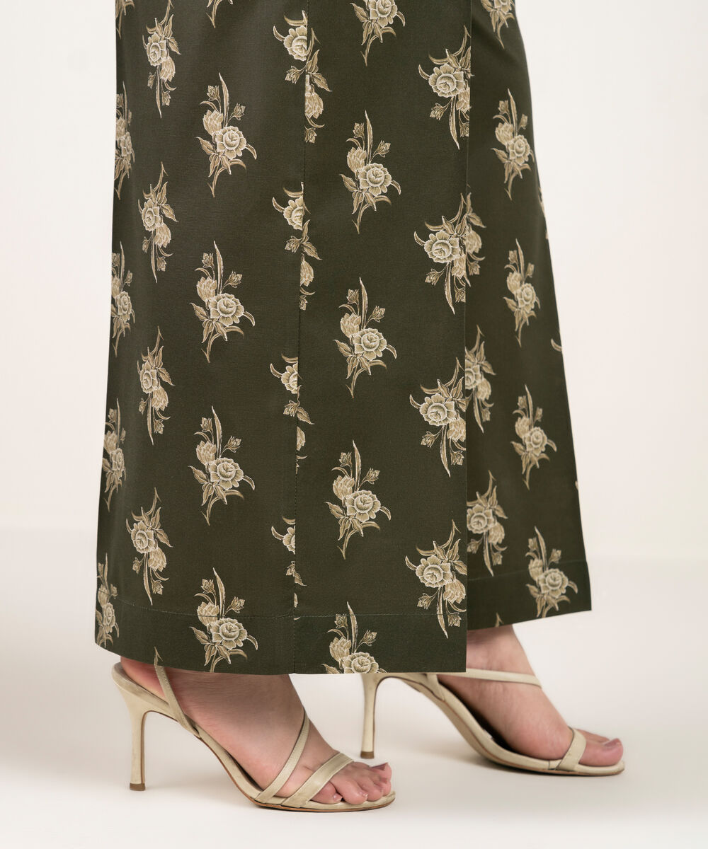 Women's RTW Cambric Printed Green Culottes