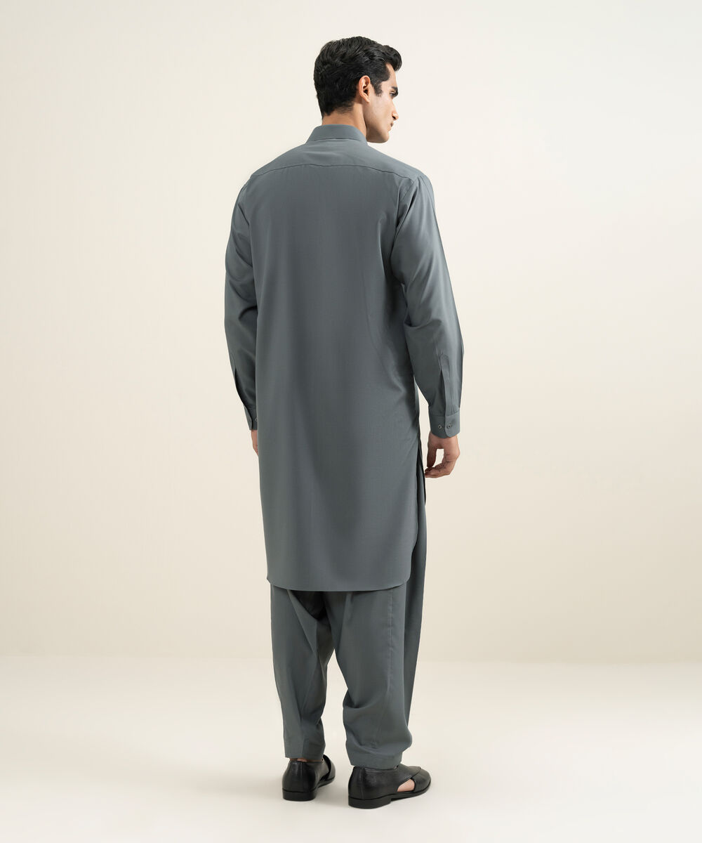 Men's grey Wash & Wear Kameez Shalwar