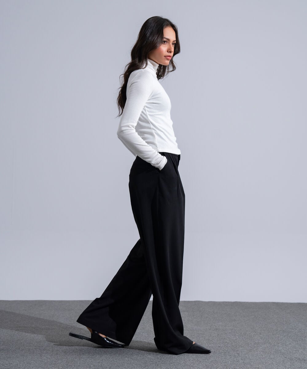 Women's Western Wear Black Straight-Fit Trousers