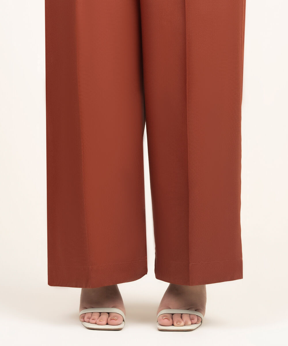 Women's RTW Arabic Cambric Solid Brown Culottes