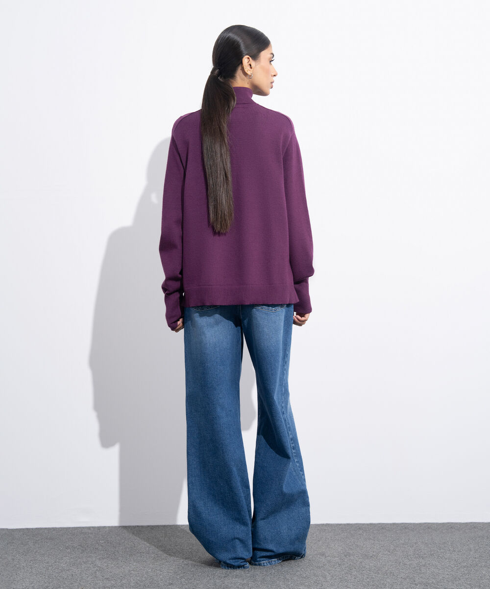 Women's Western Wear Merlot Turtle Neck Knit Sweater