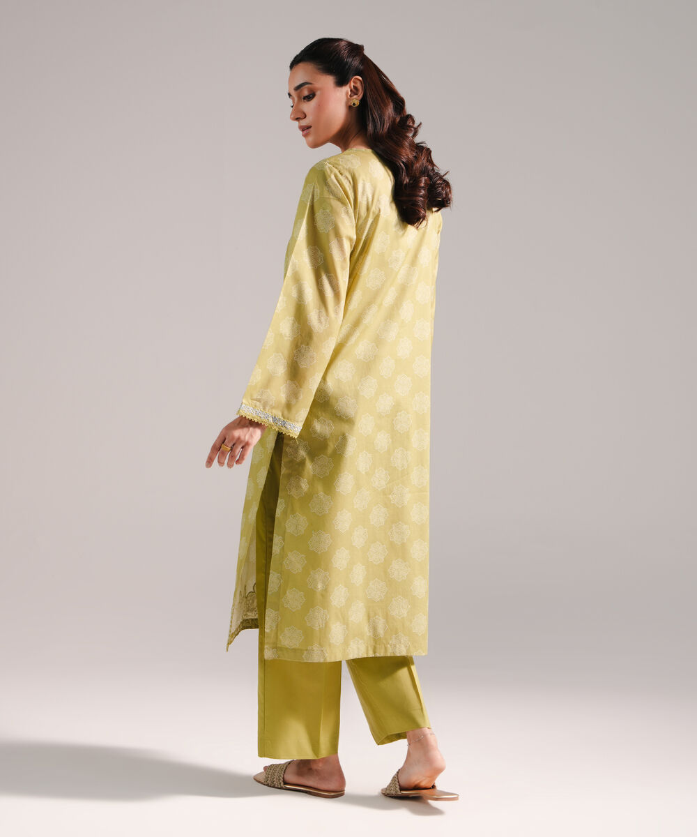 Women's RTW Lawn Embroidered Mint Green 2 Piece Suit
