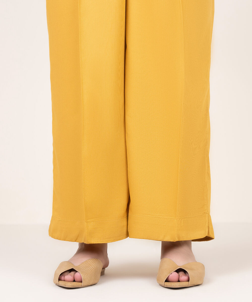 Women's RTW Bedford Solid Yellow Culottes