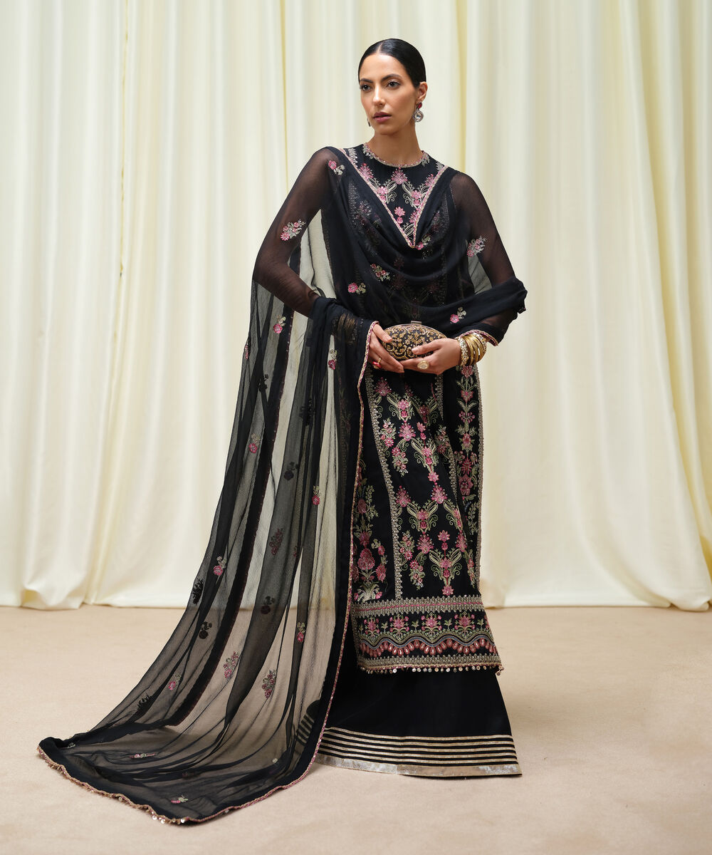 Women's Unstitched Crinkle Chiffon Dyed Three Piece Suit