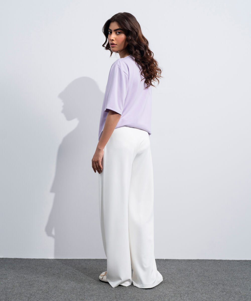 Women's Western Off White Soft Lux Pull-On  Trousers