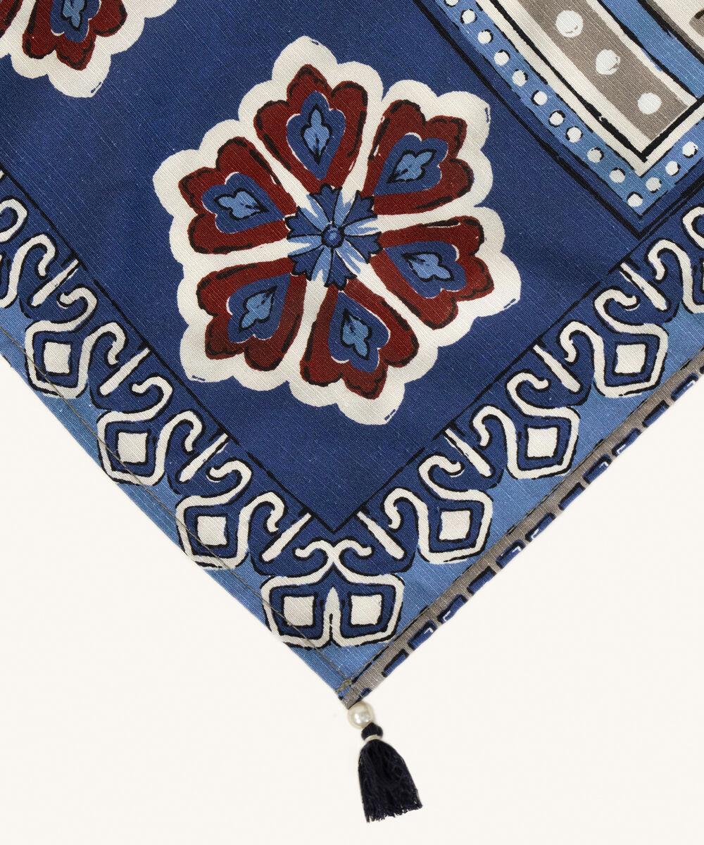 Linen Printed Grey Dupatta