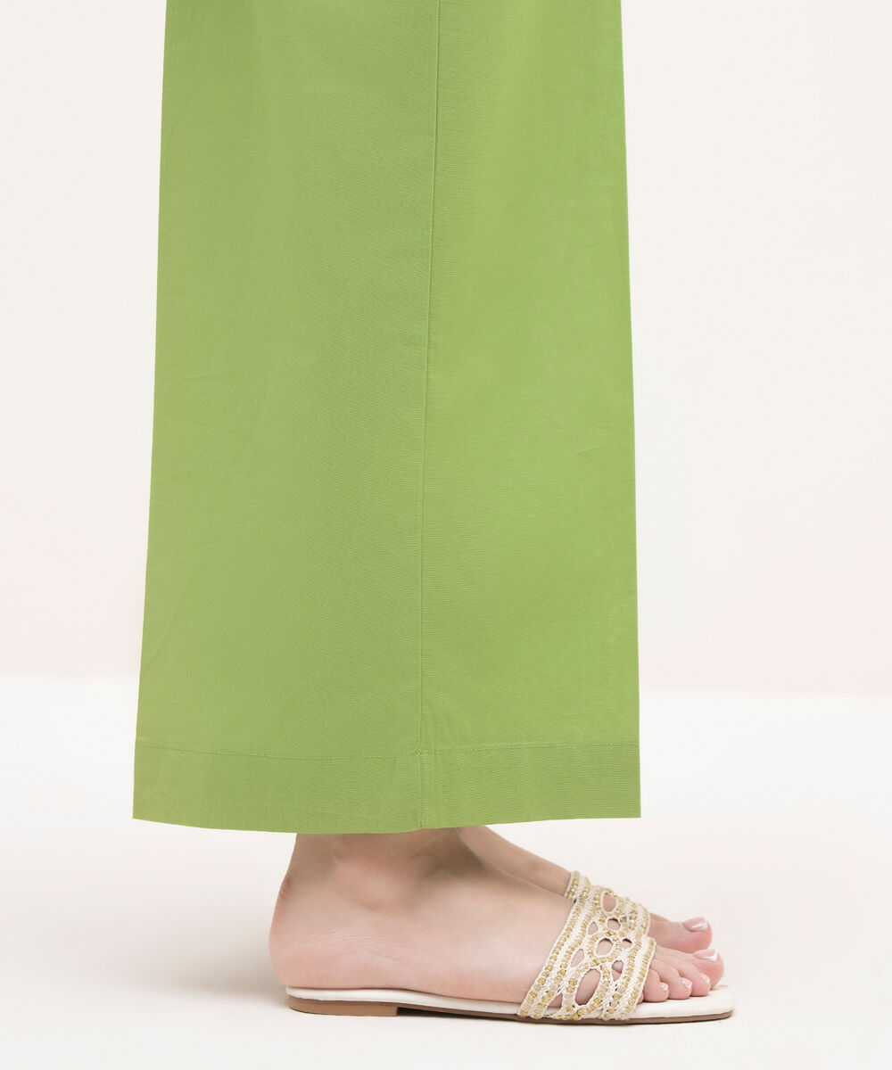 Women's RTW Cambric Green Solid Culottes
