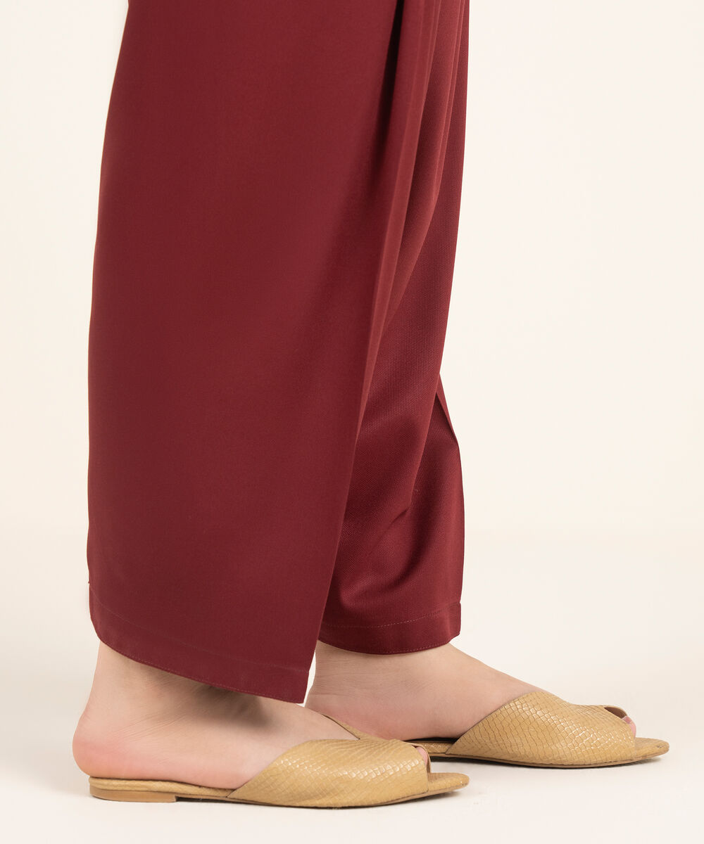 Women's RTW Bedford Solid Maroon Shalwar