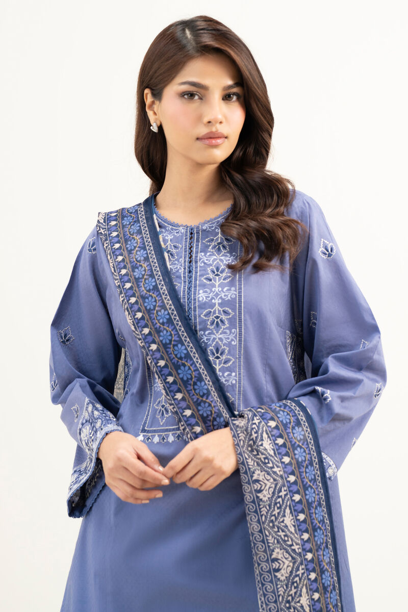 3 Piece - Embroidered Dobby Suit