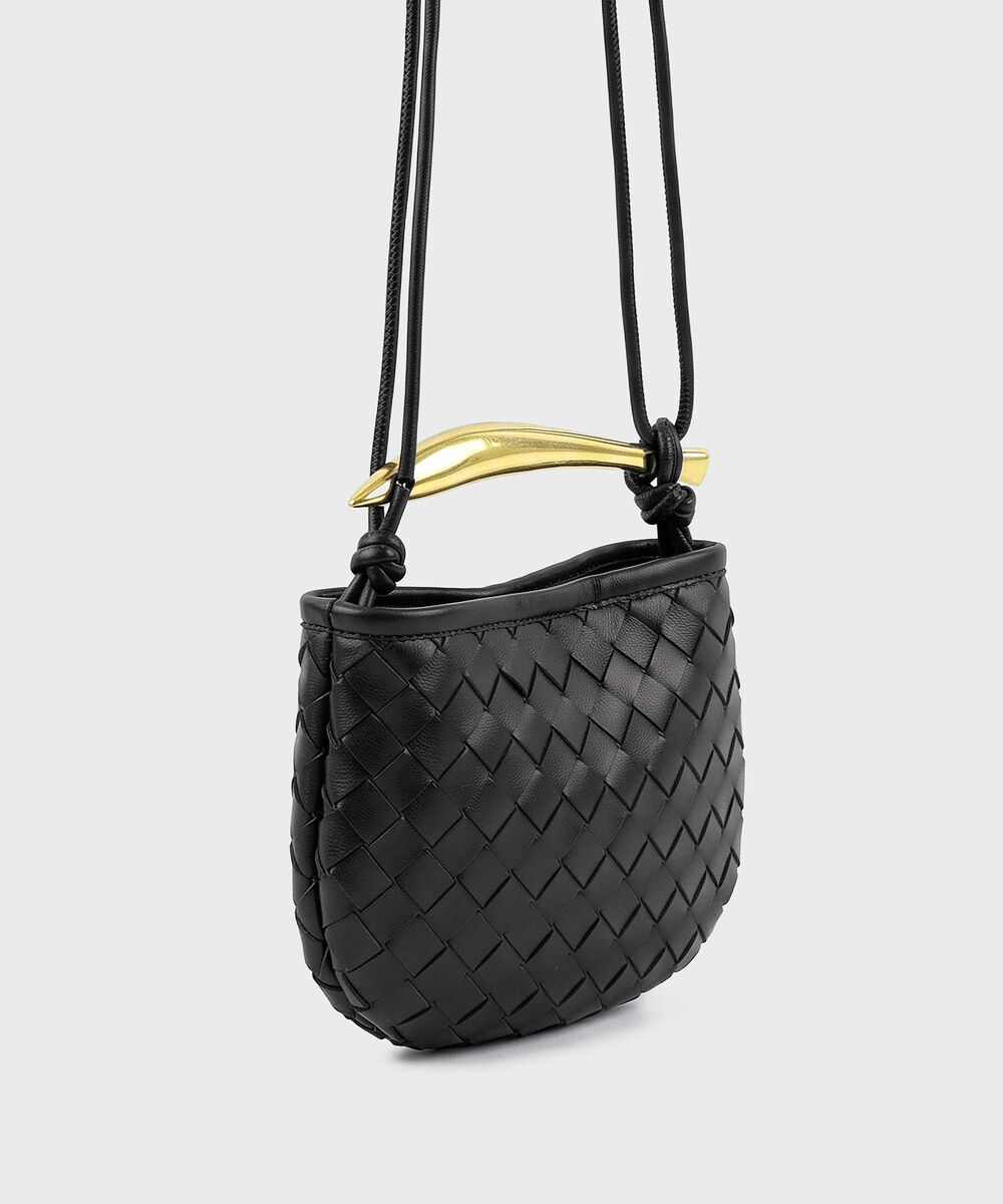 Women's Black Cross Body Bag With Short Handle