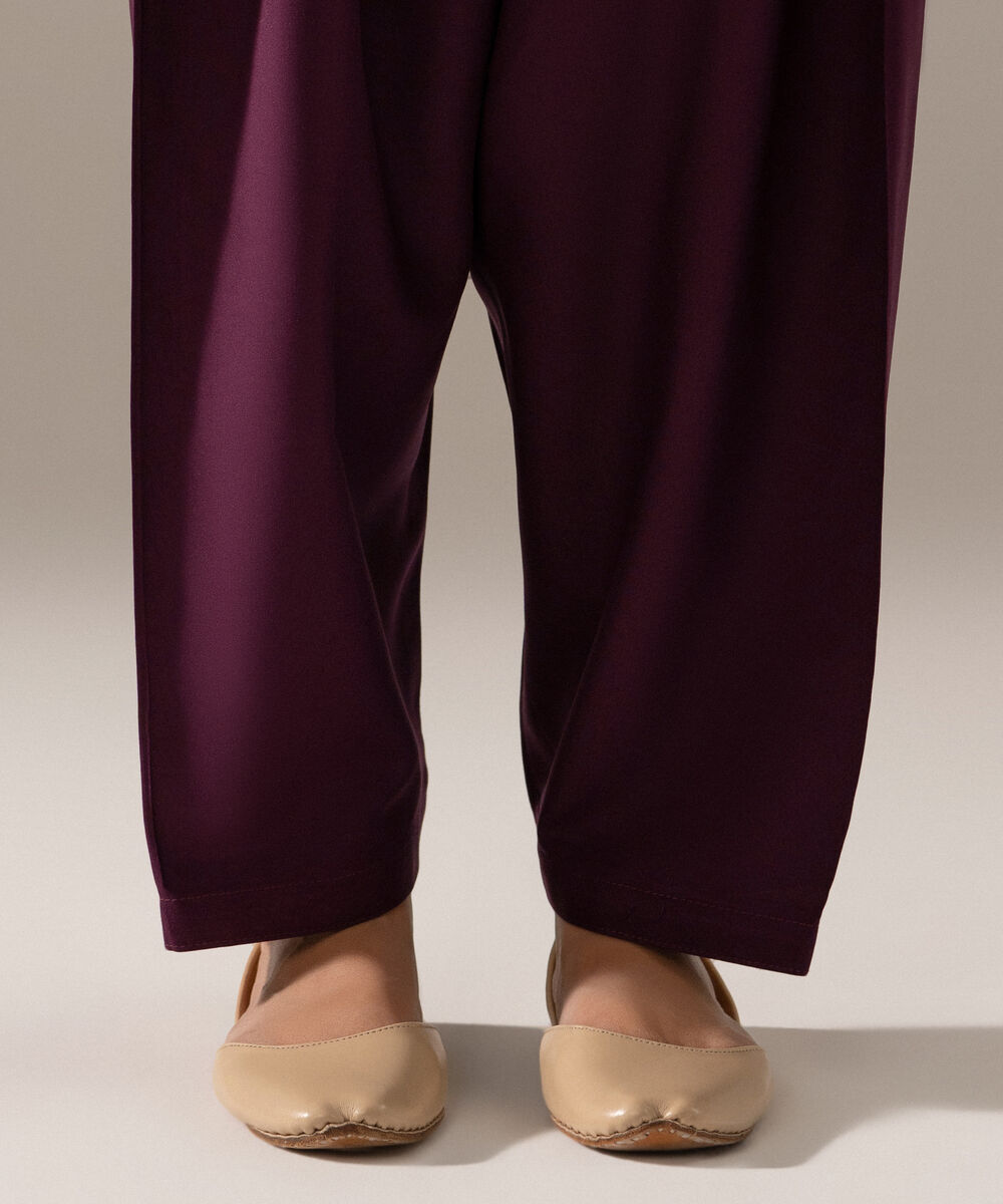 Women's RTW Viscose Marina Solid Purple Shalwar