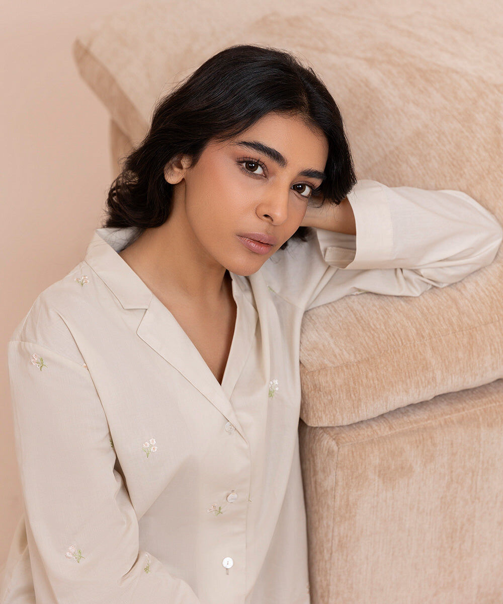 Women's Sleepwear Embroidered PJ Set