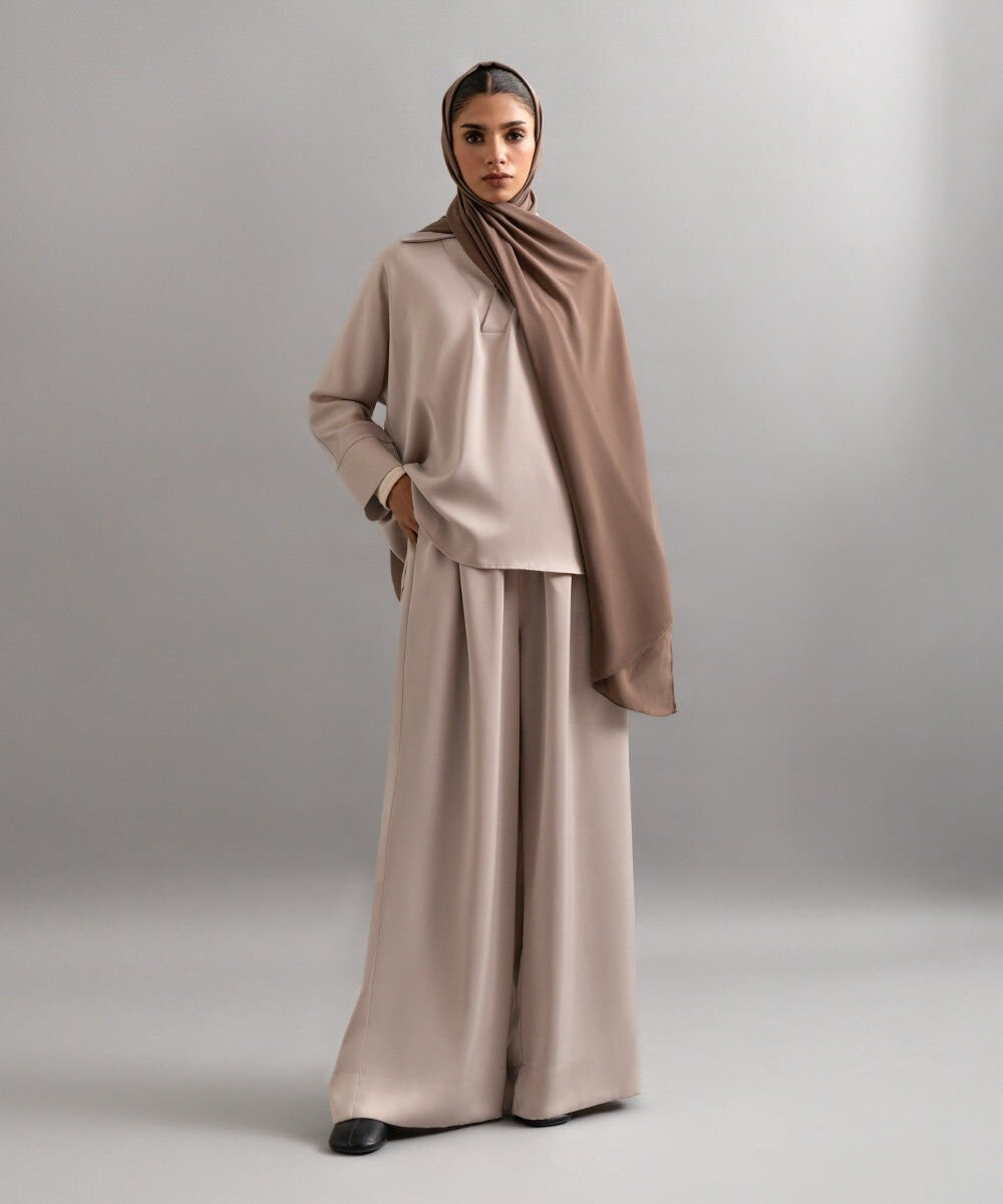 Flowy Wide Leg Trousers Woman - Pink Flowy Wide Leg Trousers