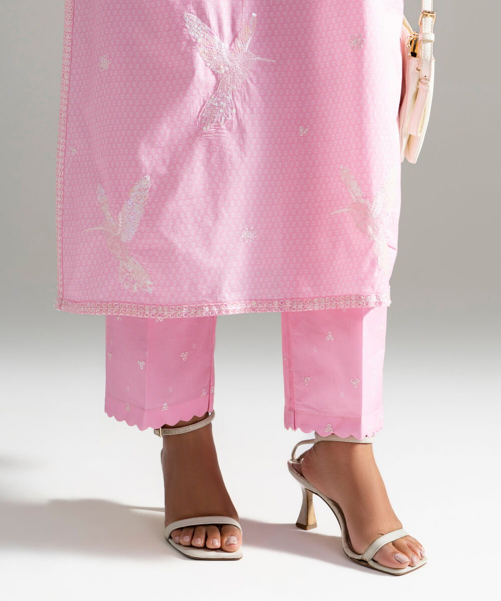 Women's RTW Lawn Embroidered Pink 2 Piece Suit