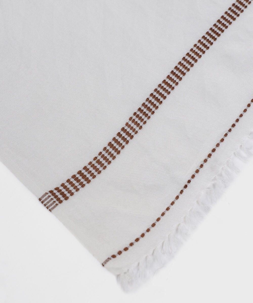 Men's Unstitched Off White Premium Shawl Full Suit Fabric