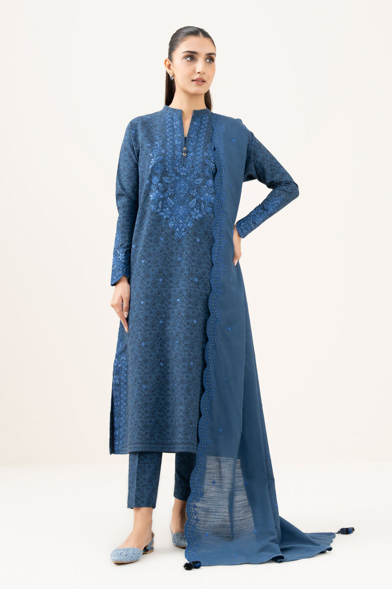 3 Piece - Embroidered Cotton  Suit