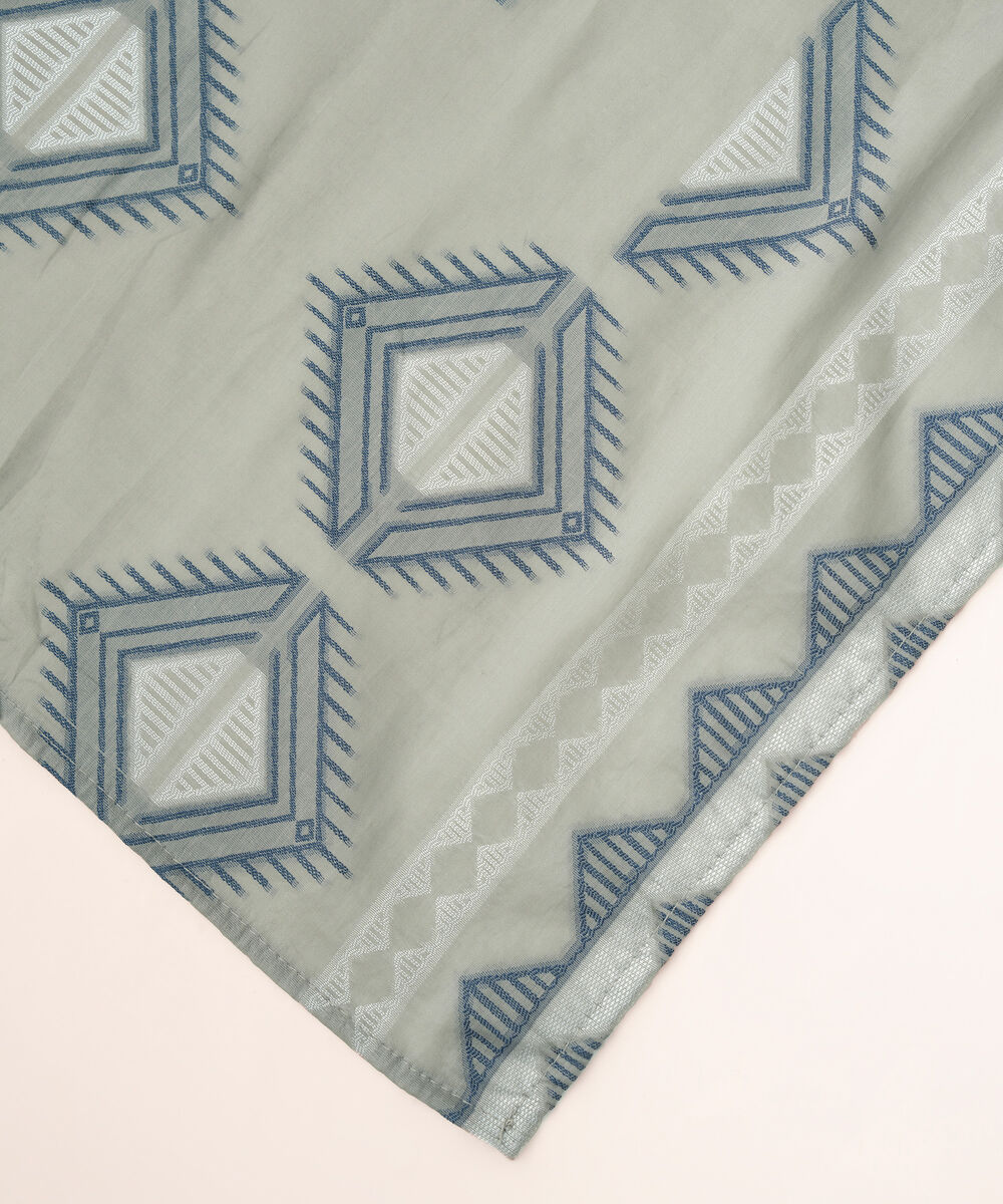 Extra Weft Jacquard Grey Solid Dupatta