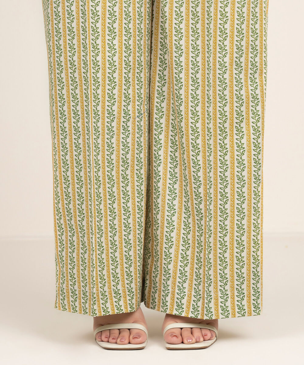 Women's RTW Cambric Printed Cream White Culottes