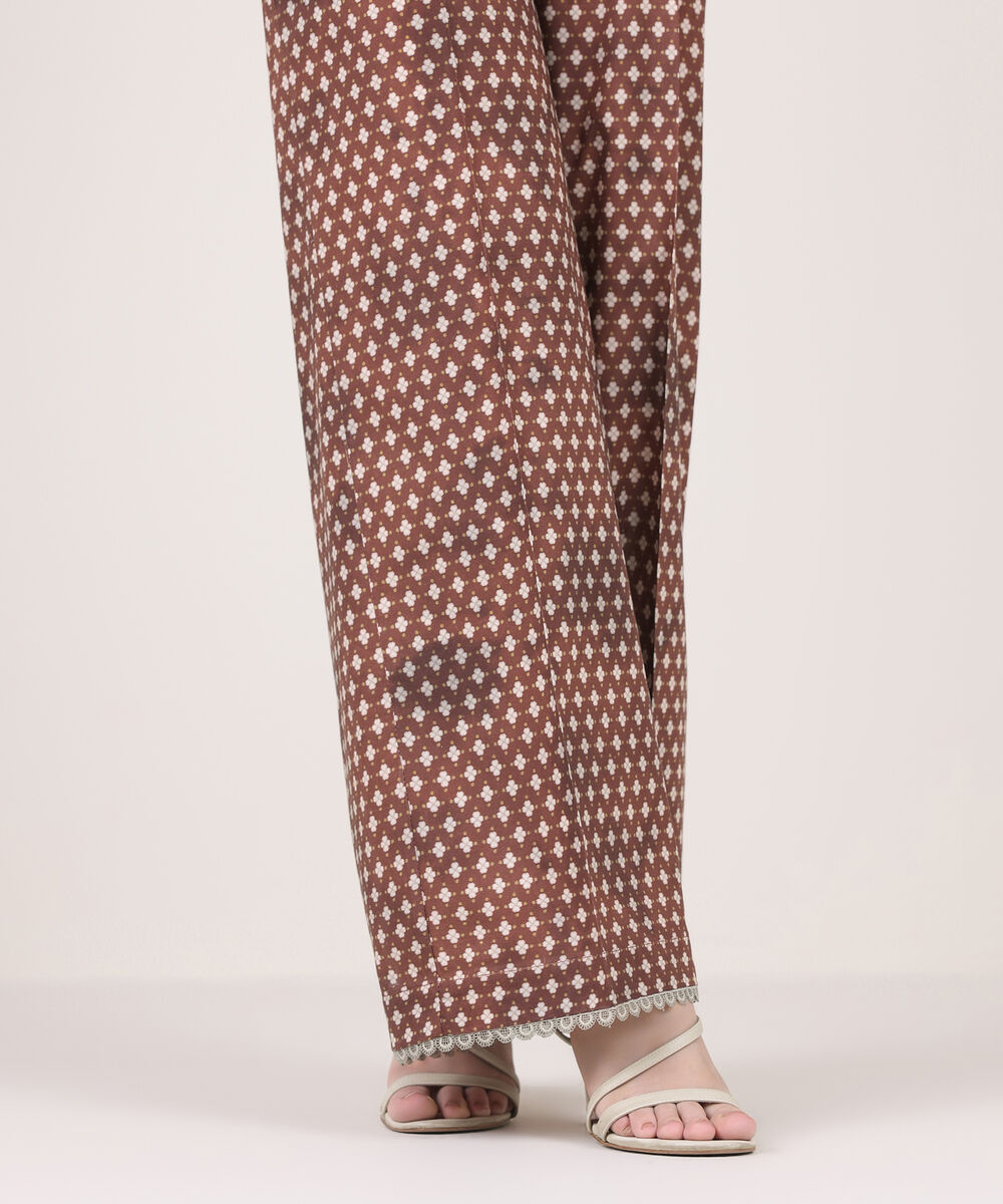 Women's RTW Cambric Brown Printed Culottes