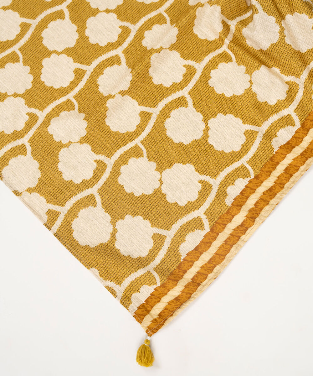 Printed Khaddar Yellow Dupatta
