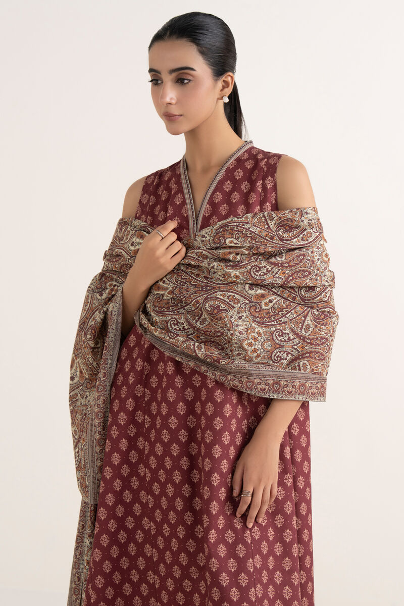 3 Piece - Printed Cotton  Suit